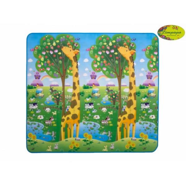 Детский двухсторонний коврик "Большая жирафа и Красочная азбука", 200х180 см LP012-200