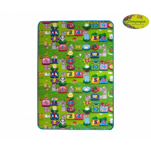 Детский двухсторонний коврик "Цветные циферки и Прогулка с друзьями", 120х180 см LP006-120 Limpopo