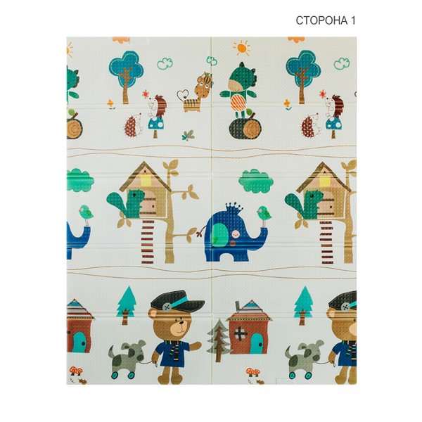 Детский двусторонний складной коврик "Лесные жители и Добрые соседи" Poppet PP008-150