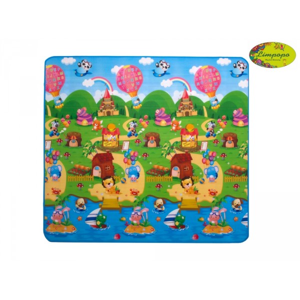 Детский двусторонний коврик "Солнечный день и Цветные циферки ", 200х180 см LP003-200 Limpopo