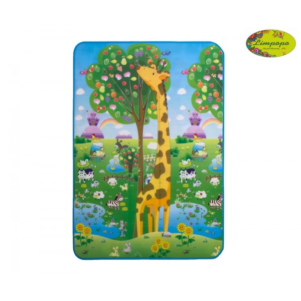Детский двухсторонний коврик "Большая жирафа и Веселье животных", 120х180 см LP008-120 Limpopo