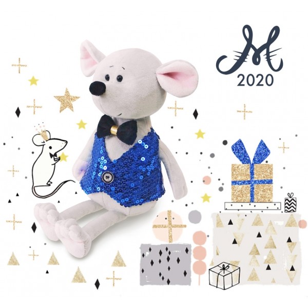 Мышонок Бантик в блестящей жилетке, 21 см MT-MRT021920-21 Maxi Toys