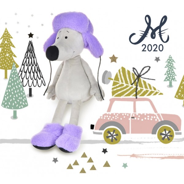 Мышонок Носатик в меховой шапке и валенках, 23 см MT-MRT021923-23 Maxi Toys