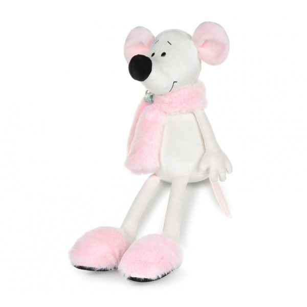 Мышка Носатик в меховом шарфике и тапочках, 23 см MT-MRT021926-23 Maxi Toys