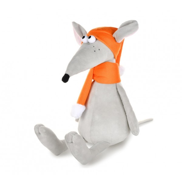 Мышонок Чииз с оранжевым шарфом и шапкой, 24 см MT-MRT021927-24 Maxi Toys