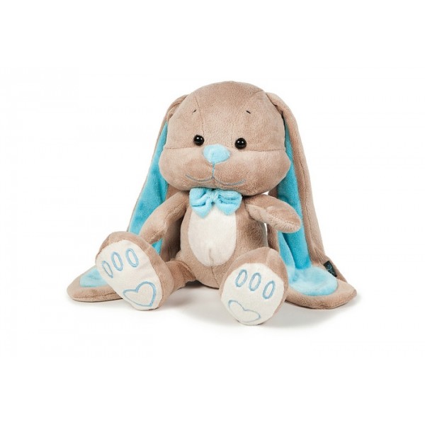 Зайчик Жак с голубой бабочкой, 25 см JL-014-25 Jack&Lin