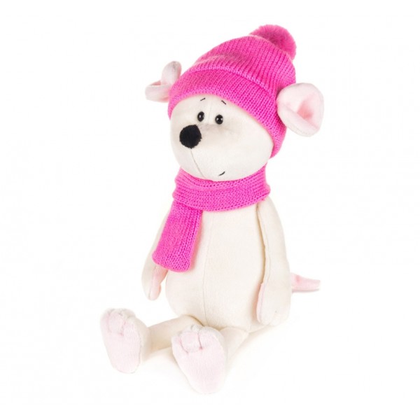 Мышка Пинки с шарфом и шарфиком, 28 см MT-MRT021917-28 Maxi Toys