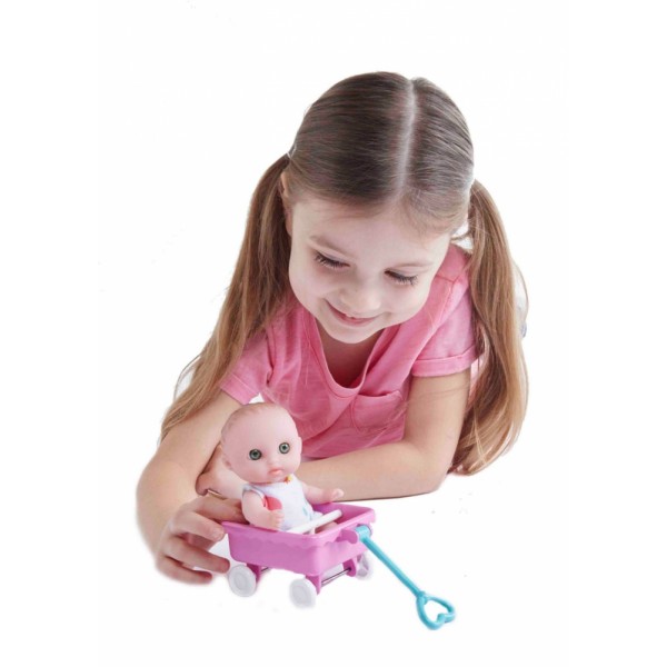 Пупс-малыш с тележкой, 13 см JC16912-2 JC Toys