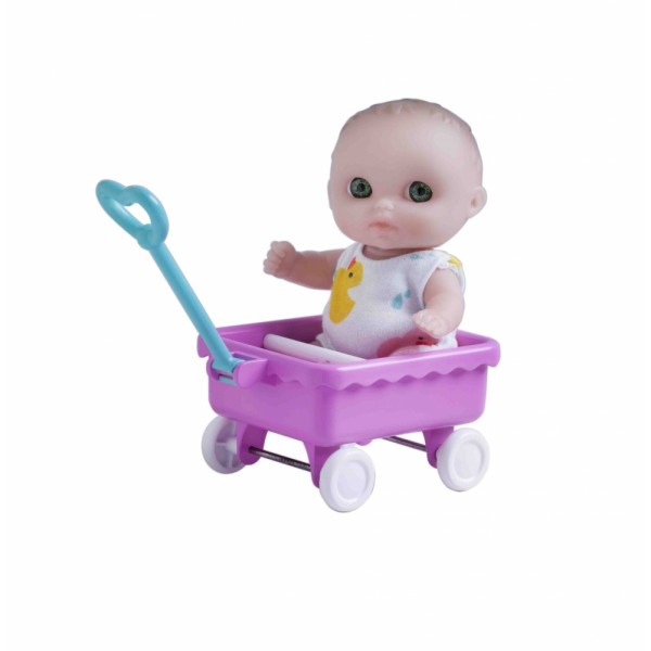Пупс-малыш с тележкой, 13 см JC16912-2 JC Toys