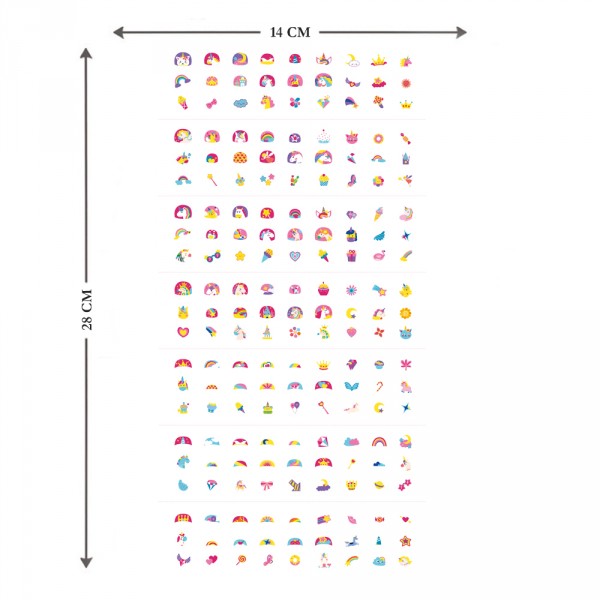 Набор наклеек на тело и ногти "Единороги", 260 наклеек NA218205 Avenir