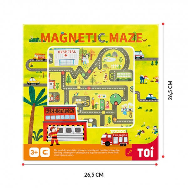 Магнитная игра-лабиринт "Дорожное движение", деревяная игрушка TP308 TOI