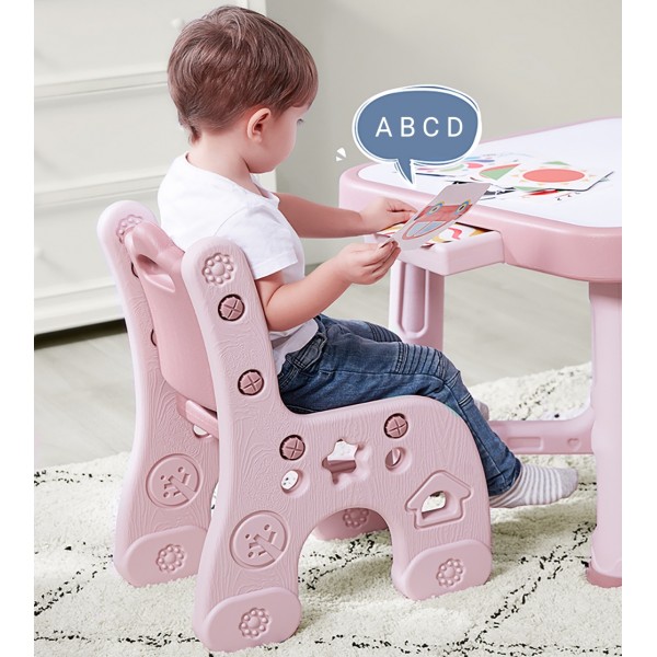 Детский функциональный столик Poppet Пудра и два стульчика PP-001P
