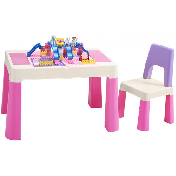 Детский многофункциональный столик Poppet Колор Пинк 5 в 1 и стульчик PP-002P