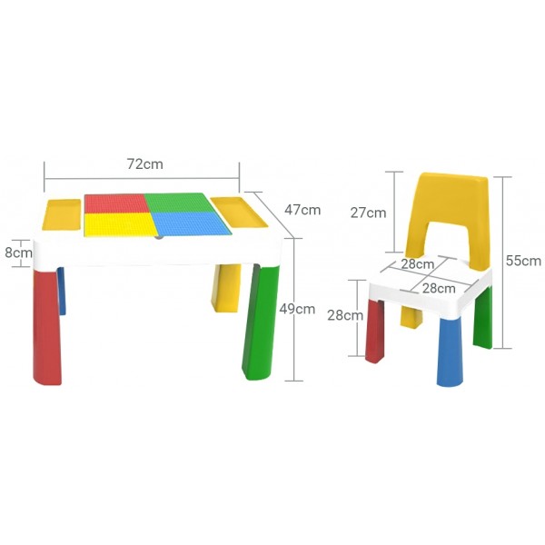 Детский многофункциональный столик Poppet Колор Йеллоу 5 в 1 и стульчик PP-002Y