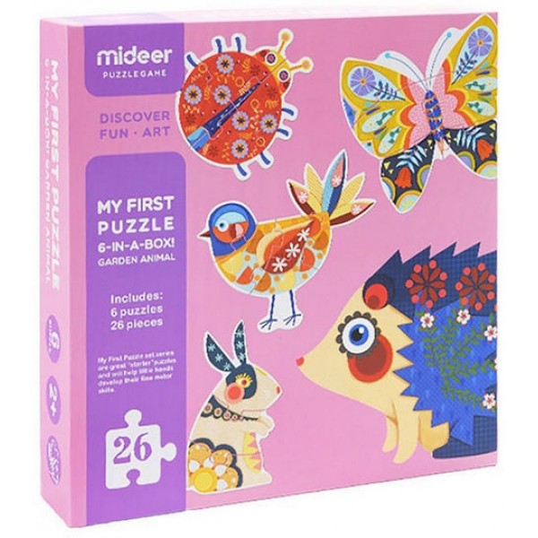 Пазл-игра Мои первые садовые животные, 26 частей Mideer MD3069