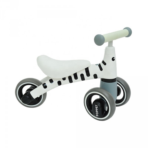 Детский трёхколёсный беговел POPPET «Зебра Бэлли», бело-чёрный PP-1602W