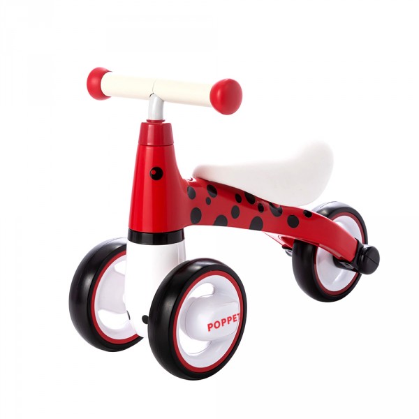 Детский трёхколёсный беговел POPPET «Божья коровка Иви», красно-чёрный PP-1603R
