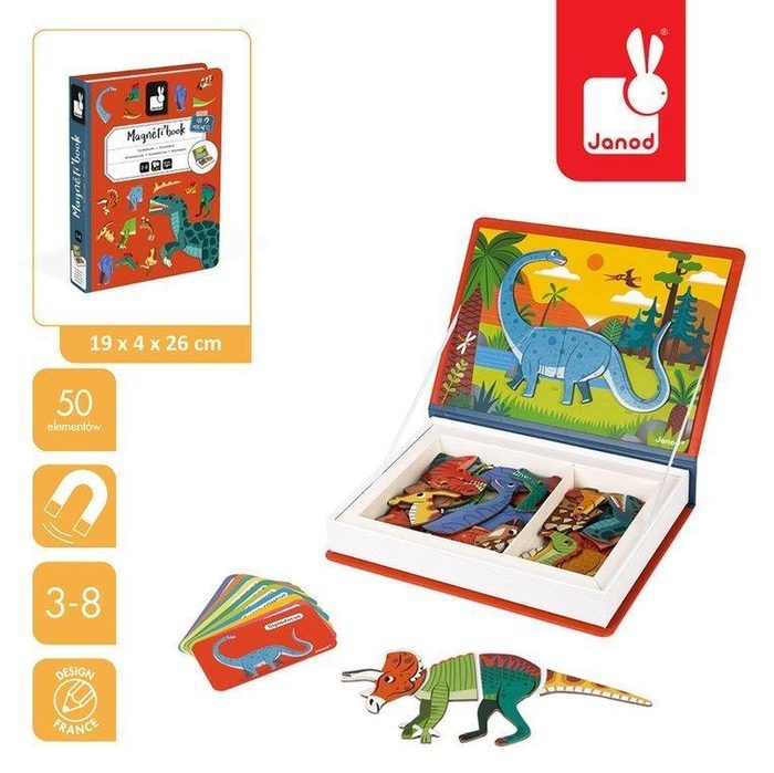 Магнитная книга Janod Динозавры J02590