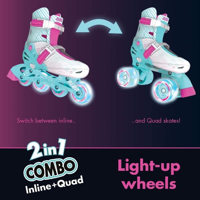 Роликовые коньки Neon Combo Skates Бирюзовый (Размер 30-33) NT09T4