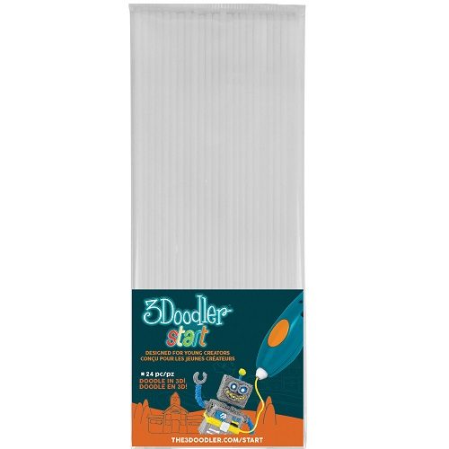 Набор стержней для 3D-ручки (белый, 24 шт) 3DS-ECO01-WHITE-24