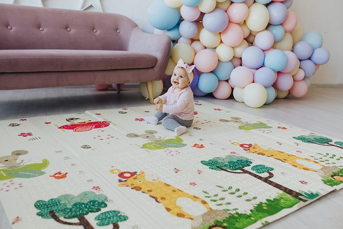 Детский двусторонний складной коврик "Транспорт и Зоолетчики" Poppet PP005-150